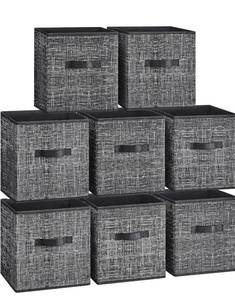 lot 18195 image: SONGMICS Storage Cubes, 11-Inch Non-Woven Fabric Bins with Double Handles, Set of 6, Closet Organizers for Shelves