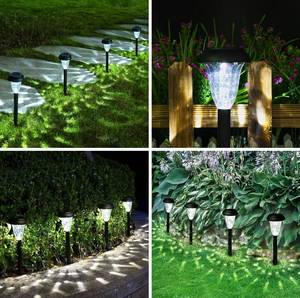 lot 18203 image: GIGALUMI 12Pack Solar Lights Outdoor Waterproof, Pathway Lights Solar Powered, Landscape Lighting