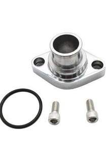lot 18204 image: 1 SET SHLPDFM chrome Steel Chevy Water Neck Swivel Polished aluminum Water Neck Thermostat