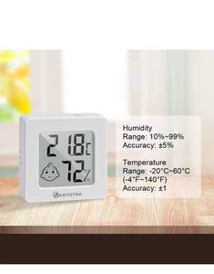 lot 18215 image: Digital Thermometer Room Hygrometer 4 Pack Indoor Mini Temperature and Humidity Monitor with Comfort Indicator for House Office Greenhouse