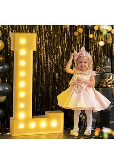 lot 18233 image: YBQZ Marquee Light Up Letters, 4FT Marquee Letters Large Light Up Letters for Baby Shower Birthday Wedding Party Decor, Big Mosaic Letters for Party Decorations,Marry Me Light Up Letters Foam Letter L