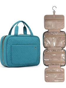 lot 18253 image: BAGSMART Toiletry Bag Travel Bag with Hanging Hook, Water-resistant Makeup Cosmetic Bag Travel Organizer for Accessories, Shampoo, Full-size Container, Toiletries