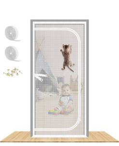 lot 18260 image: Reinforced Cat Screen Door, 32X82� Heavy Duty Pets Proof Screen Door with Bilateral Zipper, Prevent Dogs Cats Running Out from Home, Bedroom, Living Room, Kitchen Patio Door