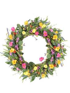 lot 18262 image: 22 Spring Wreath Decorations for The Home Spring Eucalyptus Grapevine Wreath Decor for Front Door Farmhouse Wall Outdoor Party Decoration