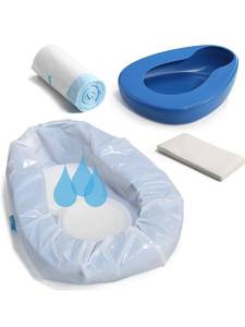 lot 18274 image: ONEDONE Bed Pan Set with 20 Pack Disposable Liners and Super Absorbent Pads, Heavy Duty Bedpan for Elderly Women and Men