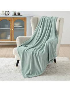 lot 18280 image: Bedsure Sage Green Fleece Blanket 50x70 Blanket Linen - 300GSM Soft Lightweight Plush Cozy Blankets for Bed, Sofa, Couch, Travel, Camping