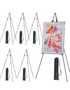 lot 18282 image: MEEDEN Easel Stand for Painting and Display 63 Art Metal Easel Sign Stand with Bag - Portable Foldable Instant Tripod Display Easel Stand for Wedding, Painting Canvas, Presentations, Posters, 6-Pack
