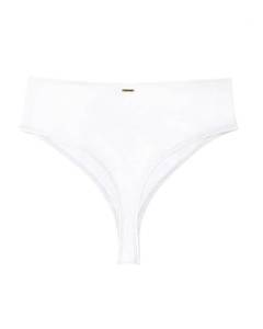 lot 20368 image: Zmart Women High Waist Thong Bikini Bottoms High Cut Swimsuit Bathing Suit Cheeky Brazilian Swimwear Bottom White M