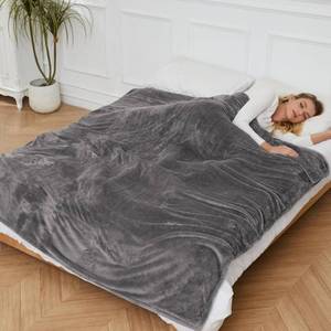 lot 20371 image: McJaw Electric Blanket Full Size 72x84 Heating Blanket, 4 Heat Settings & 10 Hour Auto Shut-Off, Overheat Protection, Plush Flannel Electric Throw Heated Blanket, Light Grey