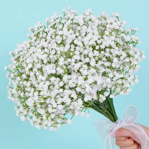 lot 20374 image: Waipfaru 15Pcs Babys Breath Artificial Flowers, Baby Breath Flowers Artificial Bulk, Real Touch Fake White Flowers, Faux Babies Breath Gypsophila for Wedding Home Decor Floral Arrangement