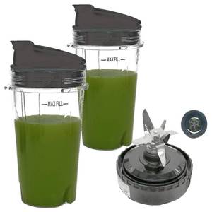 lot 20385 image: Replacement 16oz cup and 12oz cup with Snip Seal Lid,Blade Assembly - 304KKU, Compatible with Ninja Professional Countertop Blender with 1100-Watt BL620C,BL621,BL660,BL660W,BL660B 3BL660WM,BL661BBYC