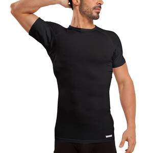 lot 20398 image: Ejis Sweatproof Undershirt Mens Modal Crew w Sweat Pads, Silver Treated to Fight Embarrassing Body Odor & Armpit Stains, Aluminum Free Alternative to Antiperspirant, Regular Fit (XX-Large, Black)