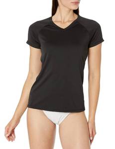 lot 20399 image: Kanu Surf Womens UPF 50 Short Sleeved Active Swim Shirt Rashguard & Workout Top, Solid Black, Medium