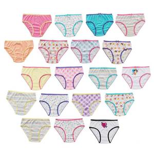 lot 20403 image: Alyce Intimates Pack of 18 Girls Cotton Brief, Assorted Solids & Prints
