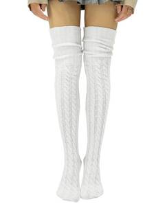 lot 20426 image: AFOLIRY Womens Knit Thigh High Socks Extra Long Fall Winter Leg Warmers Over Knee High Boot Socks