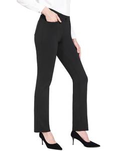 lot 20437 image: BALEAF Womens Yoga Dress Pants Black Stretchy Work Slacks Business Casual Pull on Trousers with Pockets 31 Black XLT