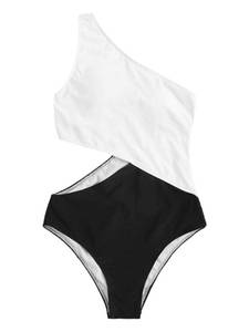 lot 20448 image: SweatyRocks Womens Bathing Suits One Shoulder Cutout One Piece Swimsuit Swimwear Monokini Army Green Black Medium photo for reference