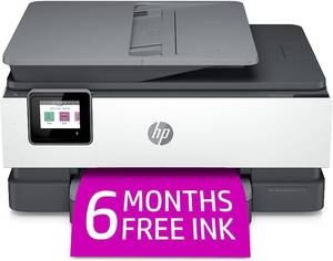 lot 59082 image: HP OfficeJet Pro 8025e Wireless Color All-in-One Printer with Bonus 6 Free Months Instant Ink (1K7K3A) (Renewed Premium),Grey - Retail $113.53