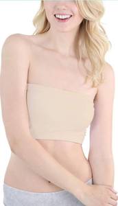 lot 10003 image: NIKIBIKI Women Seamless Basic Bandeau, Made in U.S.A, MEDIUM