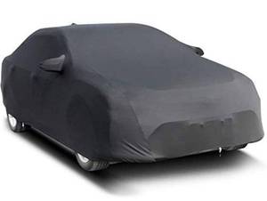 lot 10009 image: Indoor Car Cover Velvet Stretch Dust-Proof Protection Full Car Cover for Underground Garage, Car Show, Black 4.6-4.9m(fit Sedan up to 192��)