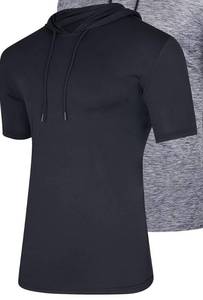 lot 10019 image: Real Essentials Mens Dry Fit Short Sleeve Active Athletic Hoodie Pullover Sweatshirt (Available in Big & Tall LARGE FOREST GREEN