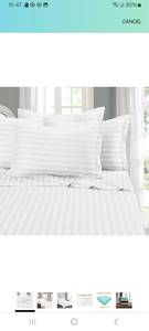 lot 10030 image: Elegant Comfort Best, Softest, Coziest 6-Piece Sheet Sets - 1500 Premier Hotel Quality Luxurious Wrinkle Resistant 6-Piece Damask Stripe Bed Sheet Set, SIZE UNKNOWN MOST LIKELY KING