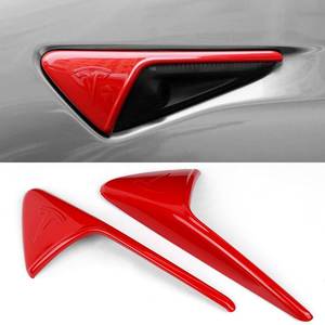 lot 10054 image: ONKENTET 2 Pcs Side Camera Cover Compatible with Tesla Model 3 (2017-2023) Model Y (2019-2022) Turn Signal Side Covers Exterior Accessories Hardware 3 Camera Protect Decal Cover (GlossyRed)