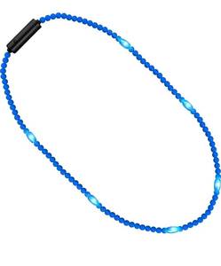 lot 10059 image: Blue Beads Light Up Necklace with Steady LED Light