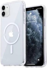 lot 10060 image: Strong Magnetic Clear for iPhone 11 Case Compatible with MagSafe Military Grade Drop Tested Shockproof Protective Slim Thin Phone Cover 6.1 Inch Clear