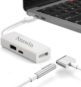 lot 10072 image: Mag-Safe to USB C Adapter 3-in-1 Mag-Safe 1 & 2 Adapter & USB C PD & QC USB (Charing Only) for iPhone 15 Series, M1M2 MacBook, MacBook Air and More USB-C Devices