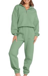 lot 10107 image: ANRABESS Women 2 Piece Outfits Sweatsuit Oversized Half Zip Sweatshirt Jogger Sweatpants Tracksuit Lounge Set 2024 Clothes S