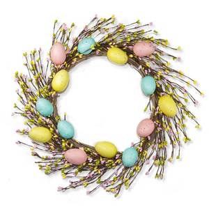 lot 10126 image: Lotus Hills Easter Wreath Easter Decorations for The Home, 22inch Easter Wreaths for Front Door, Easter Decor for Window Wall Hanging, Easter Door Wreath for Farmhouse, Easter Gifts