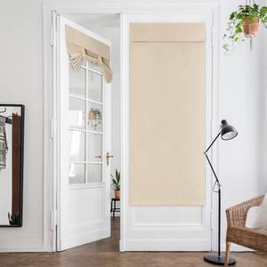 lot 10140 image: HOMEIDEAS Door Curtains for Door Window, Privacy French Door Curtains Set of 2, Blackout Door Window Covering for Glass Door, Thermal Insulated French Door Tie up Curtains, 26 X 68 Inches, Beige