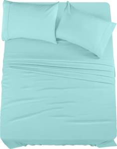 lot 10145 image: Utopia Bedding Queen Bed Sheets Set - 4 Piece Bedding - Brushed Microfiber - Shrinkage and Fade Resistant - Easy Care (Queen, Spa Blue)