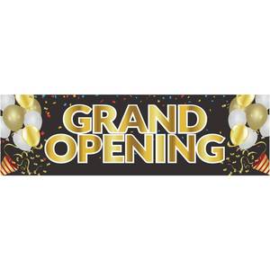 lot 10152 image: Grand Opening Banner, New Store Grand Opening Sign and Rope, Oxford Cloth Grand Opening Party Supplies, Large Advertising Opening Backdrop Decor for Shop Garden Outdoor Ceremony (Classic Style)