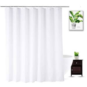 lot 10171 image: WellColor Extra Wide Shower Curtain Liner 84 x 72 Inch, Fabric Shower Curtain Liner for Bathroom Curtain, Hotel Quality, Water Repellent, White