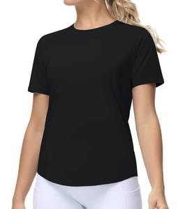lot 10181 image: THE GYM PEOPLE Womens Workout Short Sleeve Breathable T-Shirts Athletic Yoga Tee Tops Black size xl