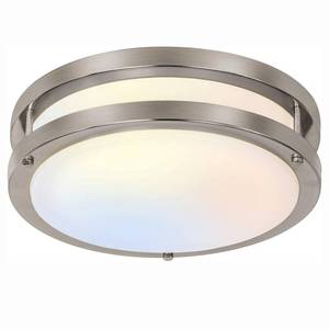 lot 10198 image: hykolity 10 inch Flush Mount LED Ceiling Light Fixture, 17W 1100lm, 2700K3000K3500K4000K5000K Adjustable Ceiling Lights, Brushed Nickel Saturn Dimmable Lighting for Hallway Bathroom or Kitchen