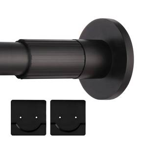 lot 10205 image: Shower Rod Spring Tension Shower Curtain Rod No Drilling Dual Ends Adjustable 32-75in Stainless Steel shower curtain rod Rust-Resistance For Bathroom, Black