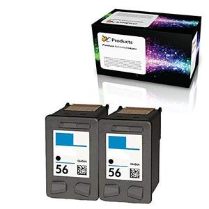 lot 10225 image: OCProducts Refilled Ink Cartridge Replacement for HP 56 for PSC 1315 PSC 2410 PSC 1110 PSC 2175 Officejet 6110 Deskjet 450 PhotoSmart 7150 7260 Printers (2 Black)