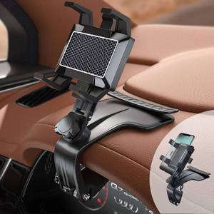 lot 10228 image: DMJWAN Car Phone Holder, Multifunction Car Dashboard Holder Rearview Mirror with 360 ° Adjustable Spring Clip, Suitable for 3 to 7 Inch Smartphones (Center Console)