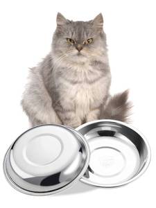 lot 10233 image: VENTION Stainless Steel Cat Bowls, Whisker Fatigue Cat Bowl, Metal Cat Dishes, Shallow Cat Food Dish