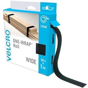 lot 10240 image: VELCRO Brand VEL-30768-AMS Wide Straps 1 in x 30 ft Roll  Cut to Length, Reusable Self-Gripping Tape  Bundle Poles, Wood, Pipes, Lumber, Garage Organization for Tool Handles Hoses, More  Black, 1in (B09QH2NVM1)