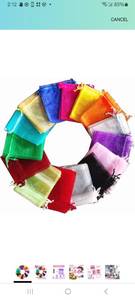 lot 10242 image: Bags 3.5x4.7 Inch 100pcs Random 10 Colors Mesh Organza Gift Bags with Drawstring, Jewelry Favor Pouches Wedding Party Christmas Candyquantity unverified 