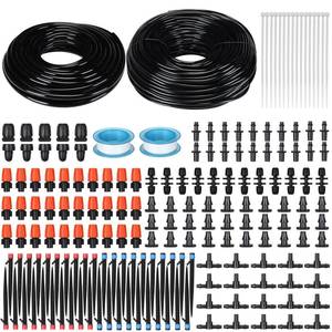 lot 10250 image: Yaomiao 394 ft Drip Irrigation System Kit, 12 Inch Hose 14 Inch Distribution Tubing Drip Emitters Adjustable Misting Nozzle Barbed Fittings Patio Misting Plant Watering System for Garden Yard Lawn