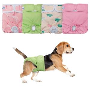lot 10258 image: Teamoy Washable Female Dog Diapers (Pack of 4), Reuable Doggie Diapers Wraps for Female Dogs, XL