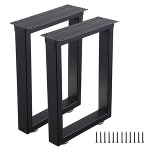 lot 10272 image: ALLCOS Bench Legs 16 Inch Metal Coffee Table Legs Heavy Duty Furniture Desk Chair Legs, Set of 2, Black
