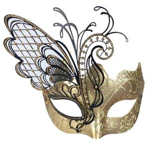 lot 10282 image: Ubauta Masquerade Mask For Women Venetian MaskHalloweenPartyBall PromMardi GrasWeddingWall Decoration (Gold Butterfly)