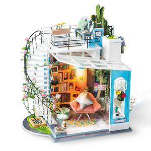 lot 10283 image: Rolife DIY Miniature Dollhouse Kit Duplex Loft Model Building Sets Gifts for TeensAdults (Doras Loft)