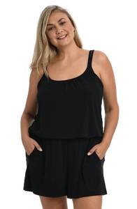 lot 10304 image: Maxine of Hollywood Womens Standard Romper One Piece Swimsuit, BlackSolids, 10